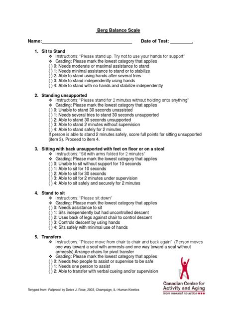 7 item berg balance test.